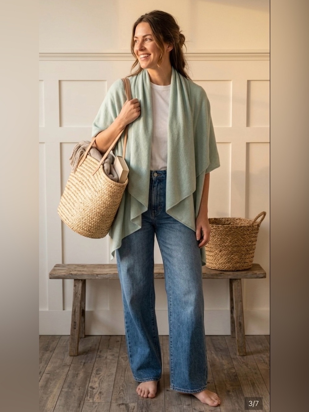 Mia and‎ Tess Women's Mint Lightweight Draped Scarf Wrap
